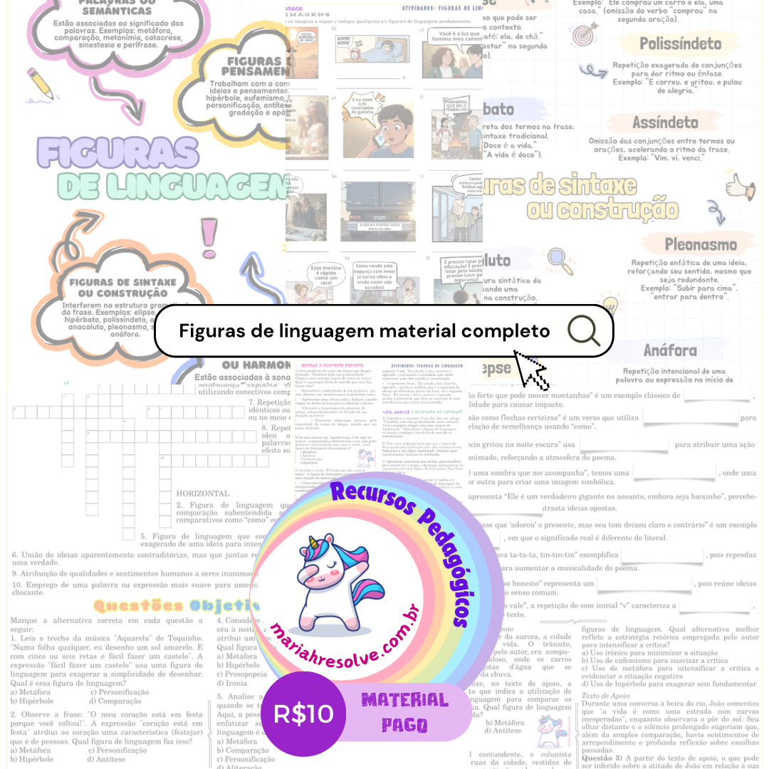 Figuras de Linguagem: material completo!