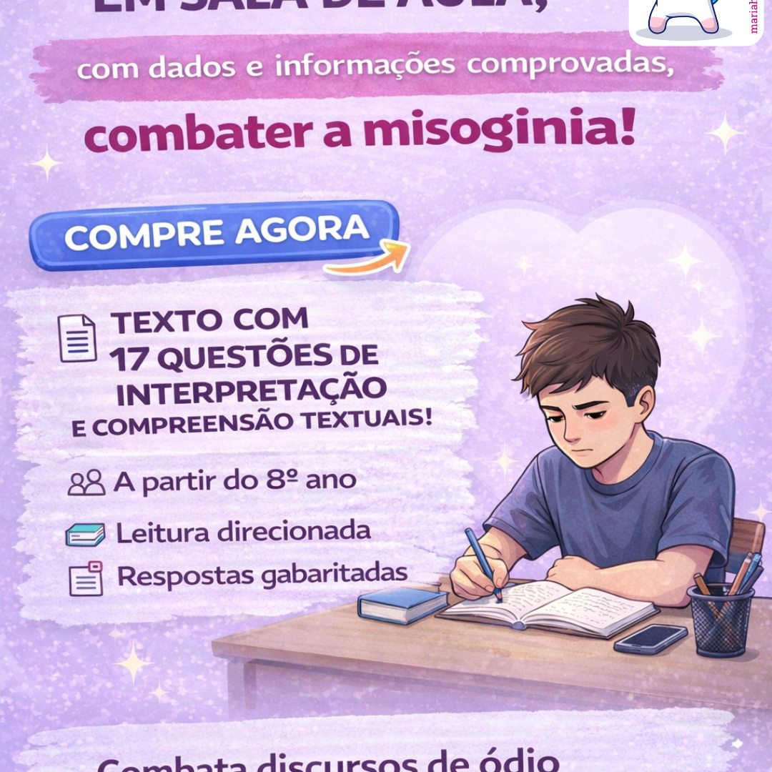 Interpretação textual sobre a "Machosfera" - A partir do 8º ano